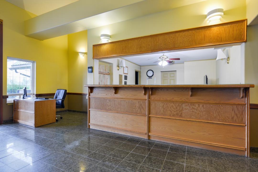 front Desk and lobby with business center desk