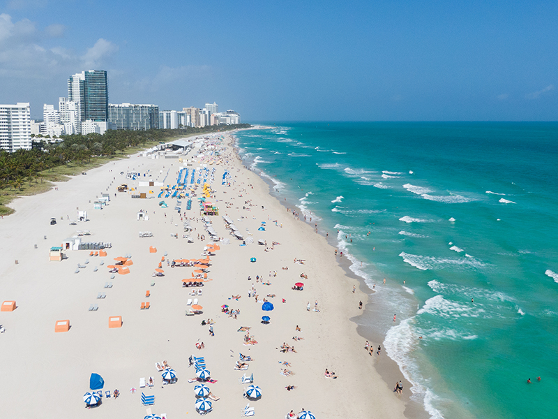 Miami beach aerial view