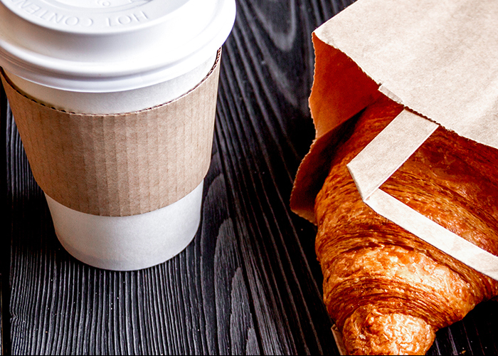 Coffee and pastry.