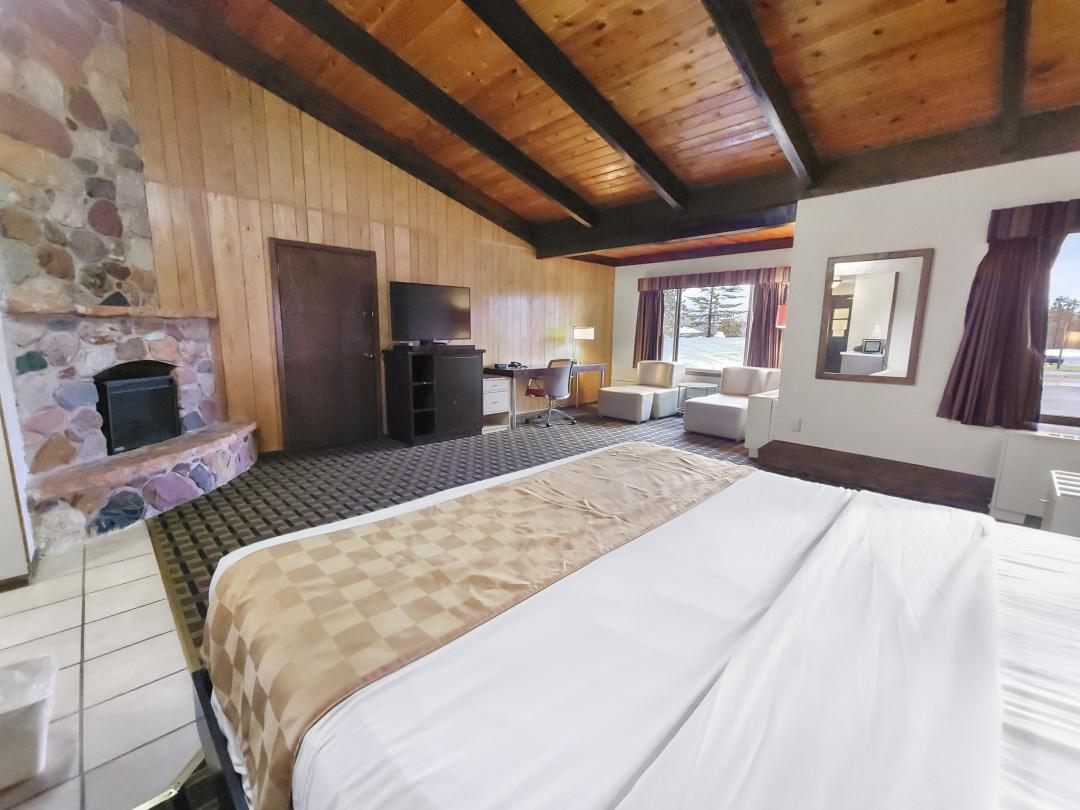 Suite with 1 king bed and fireplace