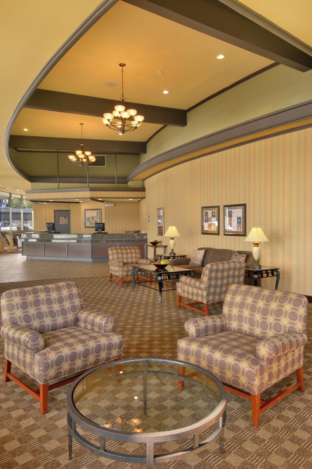 Lobby with high vaulted ceilings